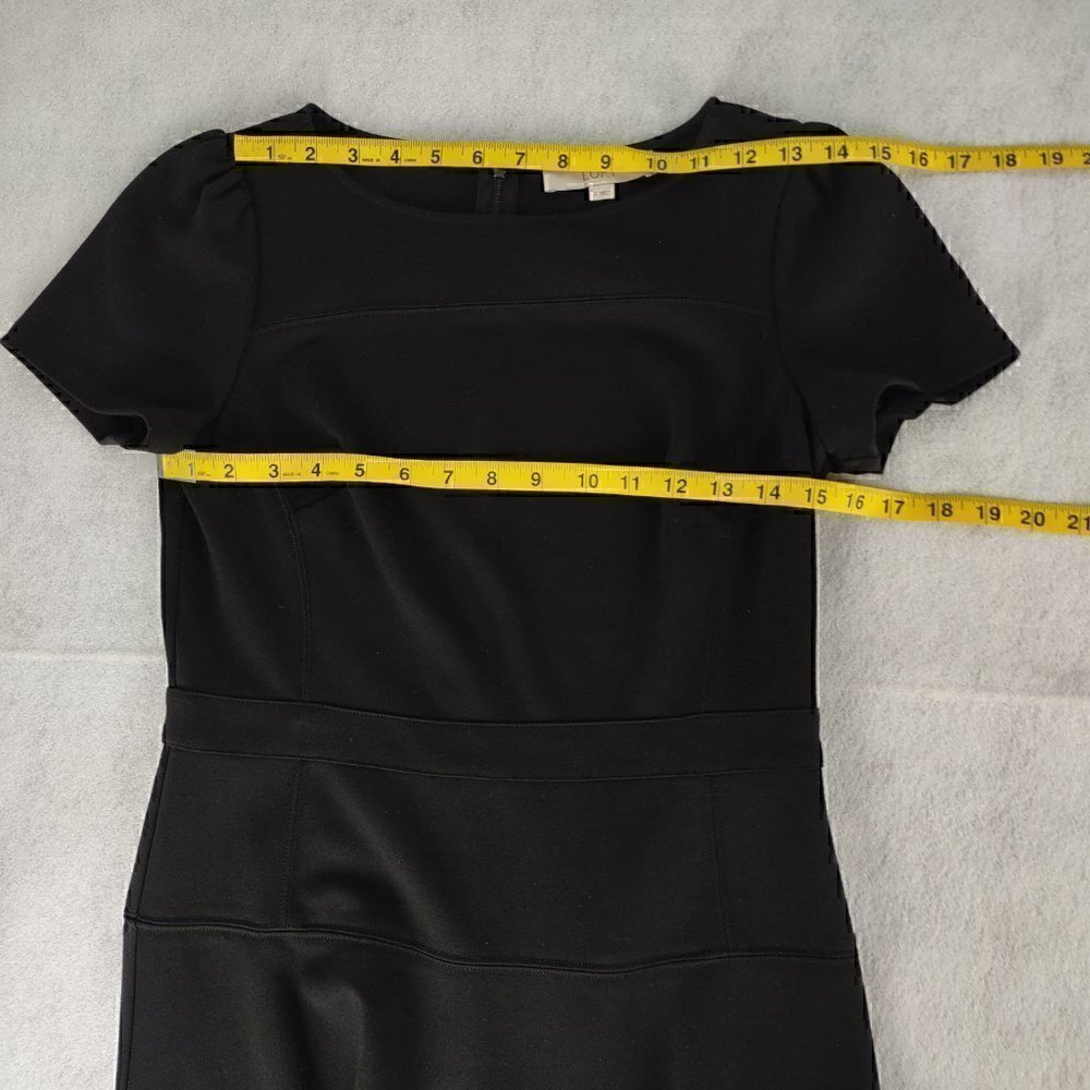 Ann Taylor Loft Women's A-line Black Midi Dress Size 2 - Picture 7 of 10